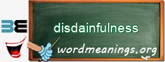 WordMeaning blackboard for disdainfulness